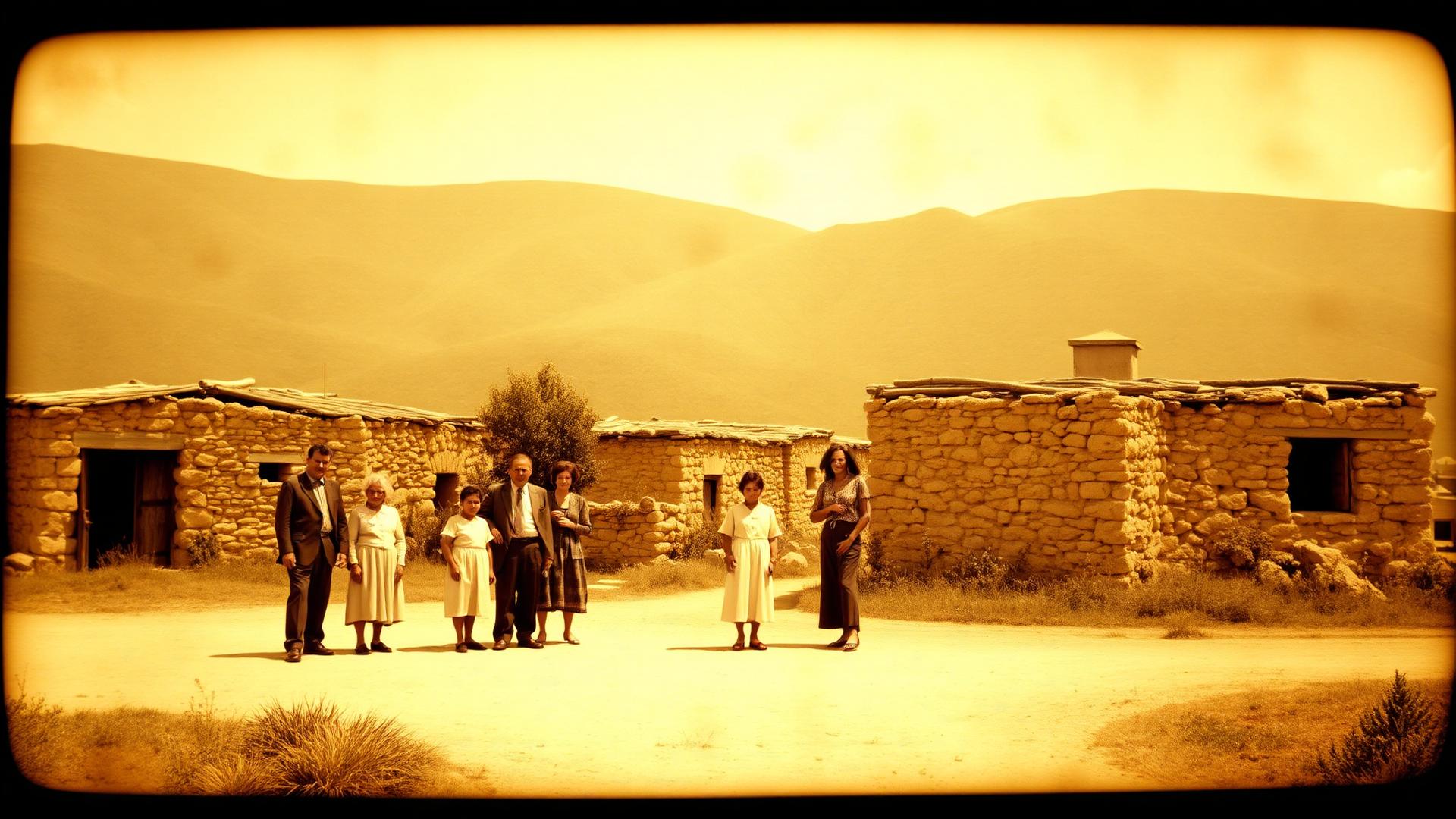 Founders of the moshav on hills, 1954